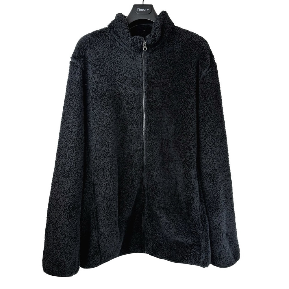 UNIQLO Women's Thick Warm Black Sherpa/Fleece Jacket Inner/Outer Pockets XL